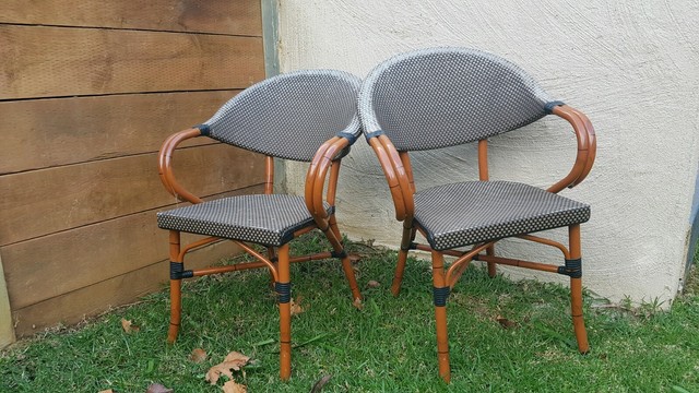 Outdoor chairs very sturdy and comfortable. Free delivery for Geelong