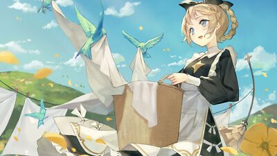 Anime girls digital art artwork 2d kobuta afk arena maid Playmat Game Mat Desk