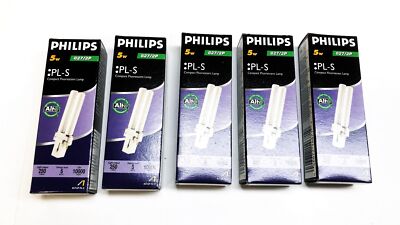 ?Philips 5 Watt Compact Fluorescent Lamp 827/2P  [Lot of 5] NOS