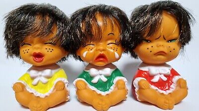 Ugly Doll 3 Pcs Head Rotatable Kids Baby Figure Korean Comic Toy Straight Hair