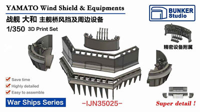 BUNKER STUDIO 1/350 IJN35025 Scale Yamato Wind Shield & Equipments