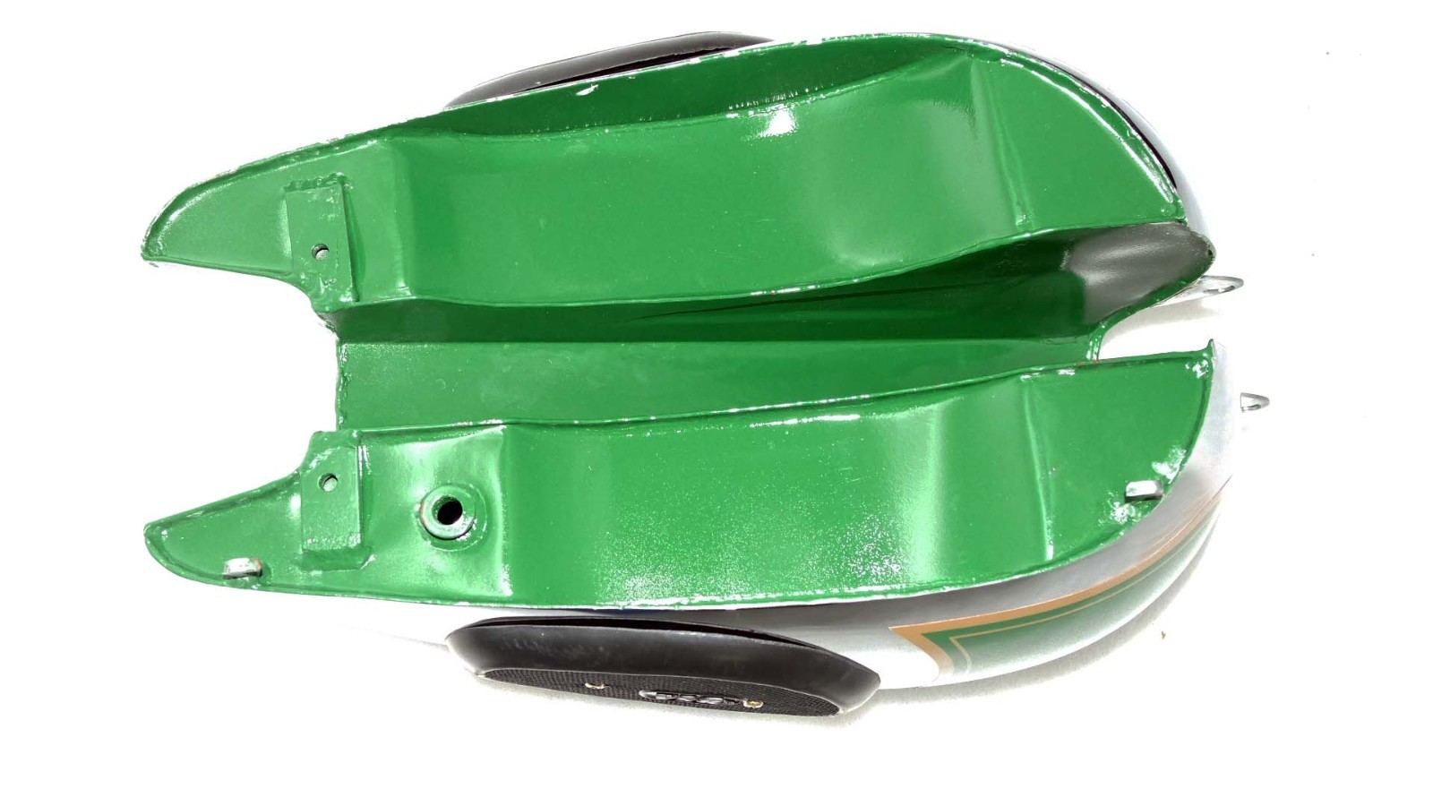 BSA B31 B33 Plunger Model Green & Chrome fuel petrol tank With Cap Tap & Knee pad