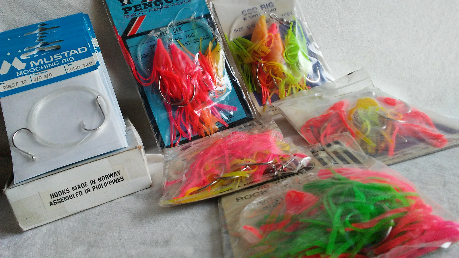Mooching & Vtg Rockfish Hook Rigs All New Old Stock 14 Packs In All Norway Korea