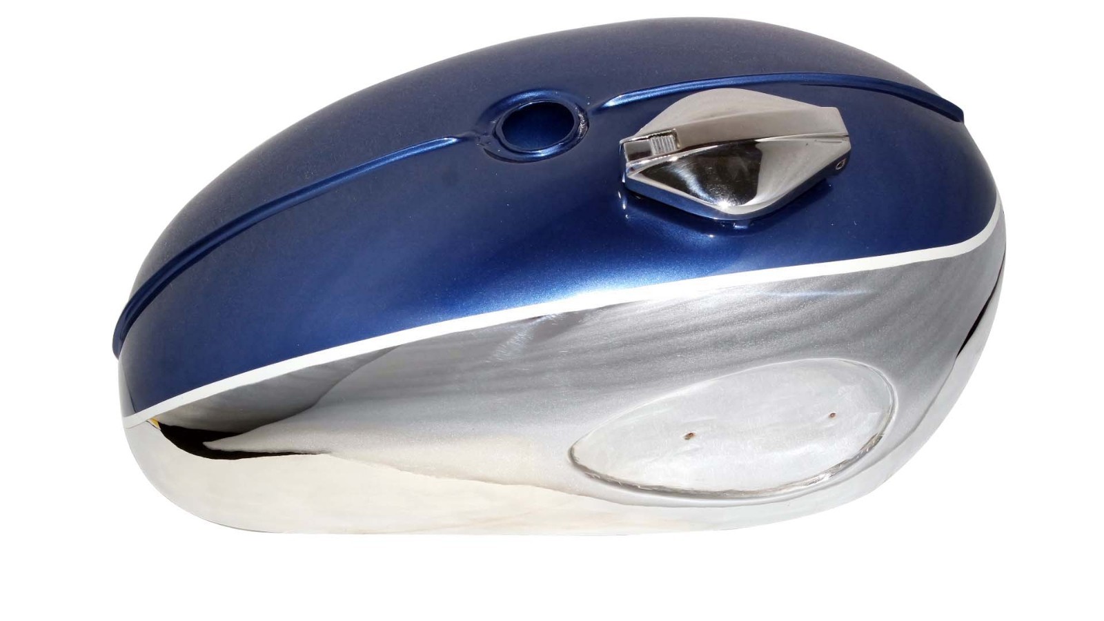 BSA Petrol Fuel Tank With Cap Blue Painted & Chrome Thunderbolt A65 1960 