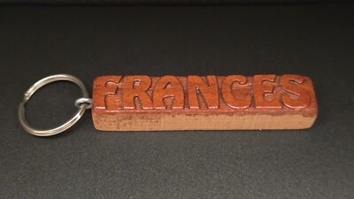 Keychain FRANCES Personalized Custom Name Fob Wood Key Ring Unique Gift Idea
