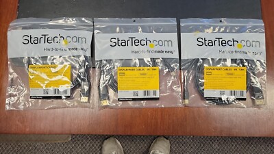 Lot of 3 New StarTech MDP2DPMM6 DisplayPort to DisplayPort 1.2 Adapter Cable 6ft