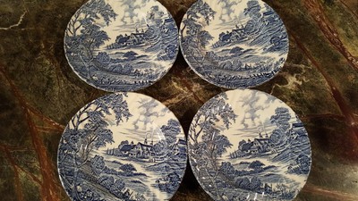 4 Ridgway Ironstone Meadowsweet ~ Bread & Butter Plates