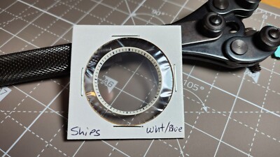 Seiko Ships white/blue chapter ring for SBSA191, Skx007, Skx009