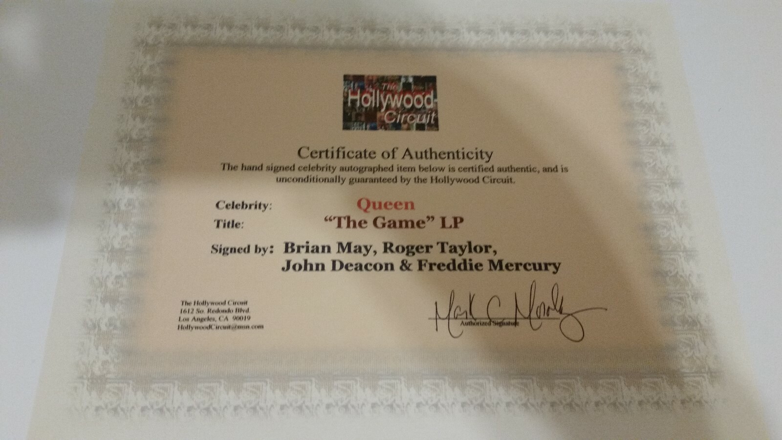 Queen Autographed “The Game” Freddie Mercury