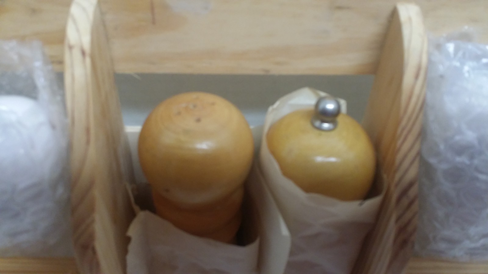 Vintage Wood Spice Rack w/Bottles & Salt & Pepper Shakers