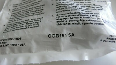 COOPER CROUSE HINDS CGB194 SA CG SERIES FITTINGS 
