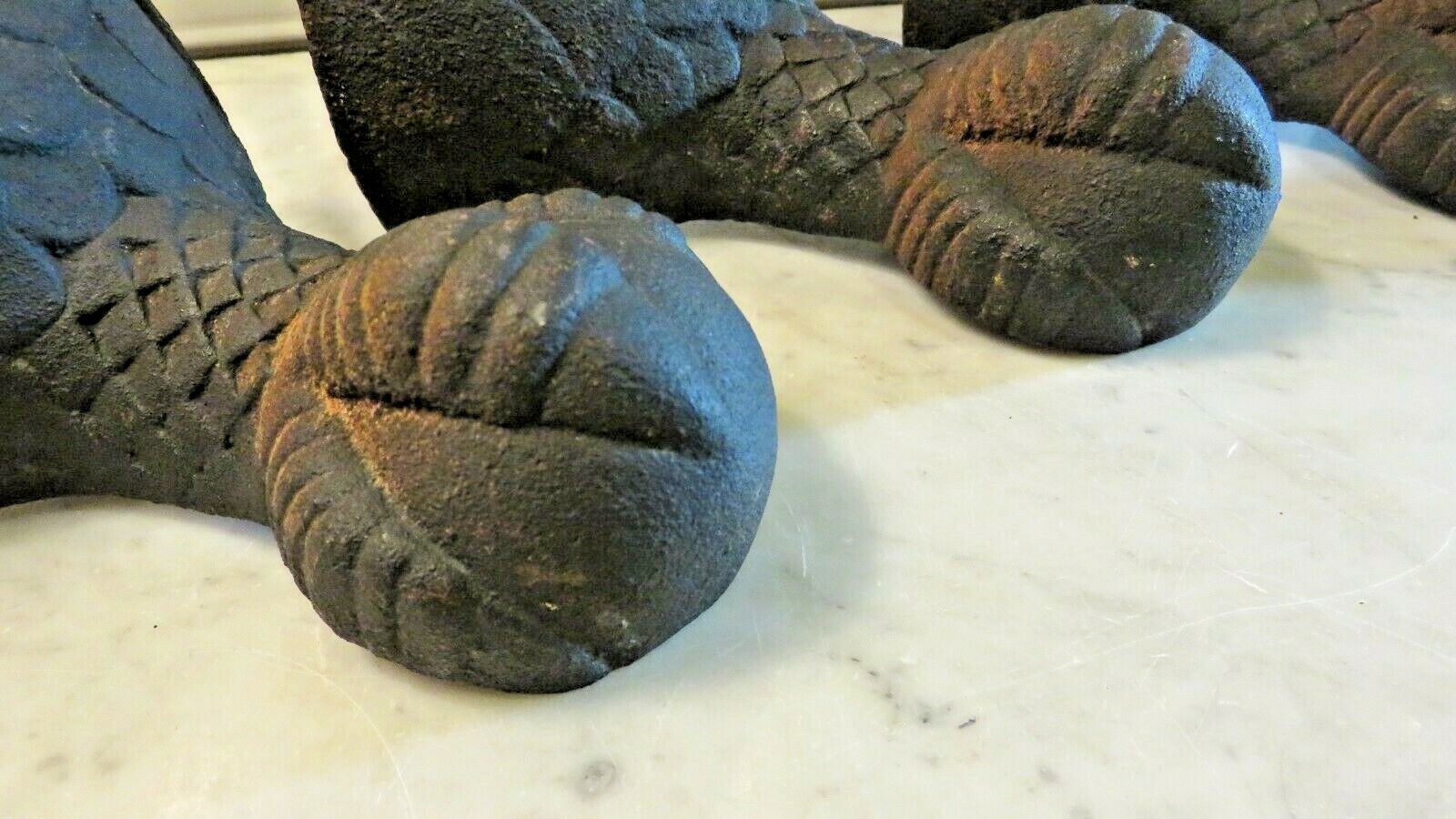 Antique Cast Iron Eagle Claw Feet Legs for Porcelain Bath Tub Set of 4 Matching