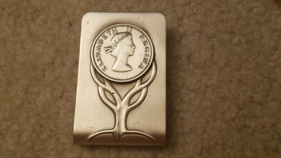 VINTAGE BALFOUR STERLING SILVER? ELIZABETH II 2 REGINA MONEY CLIP REGAL ROYAL