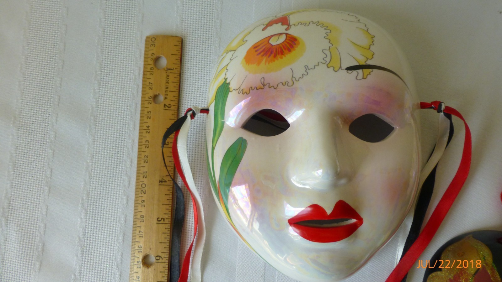 Clay Art Ceramic Mask Wall Art Decorative Wall Hanging Mardi Gras Set of 3