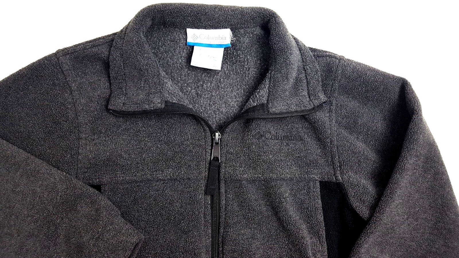 Columbia Youth Unisex 6/7 Black & Dark Gray Zip Front Fleece Jacket