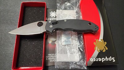 Spyderco Manix 2 C101GPCW2 CRU-WEAR Satin Smooth Black G10 KnifeCenter Exclusive