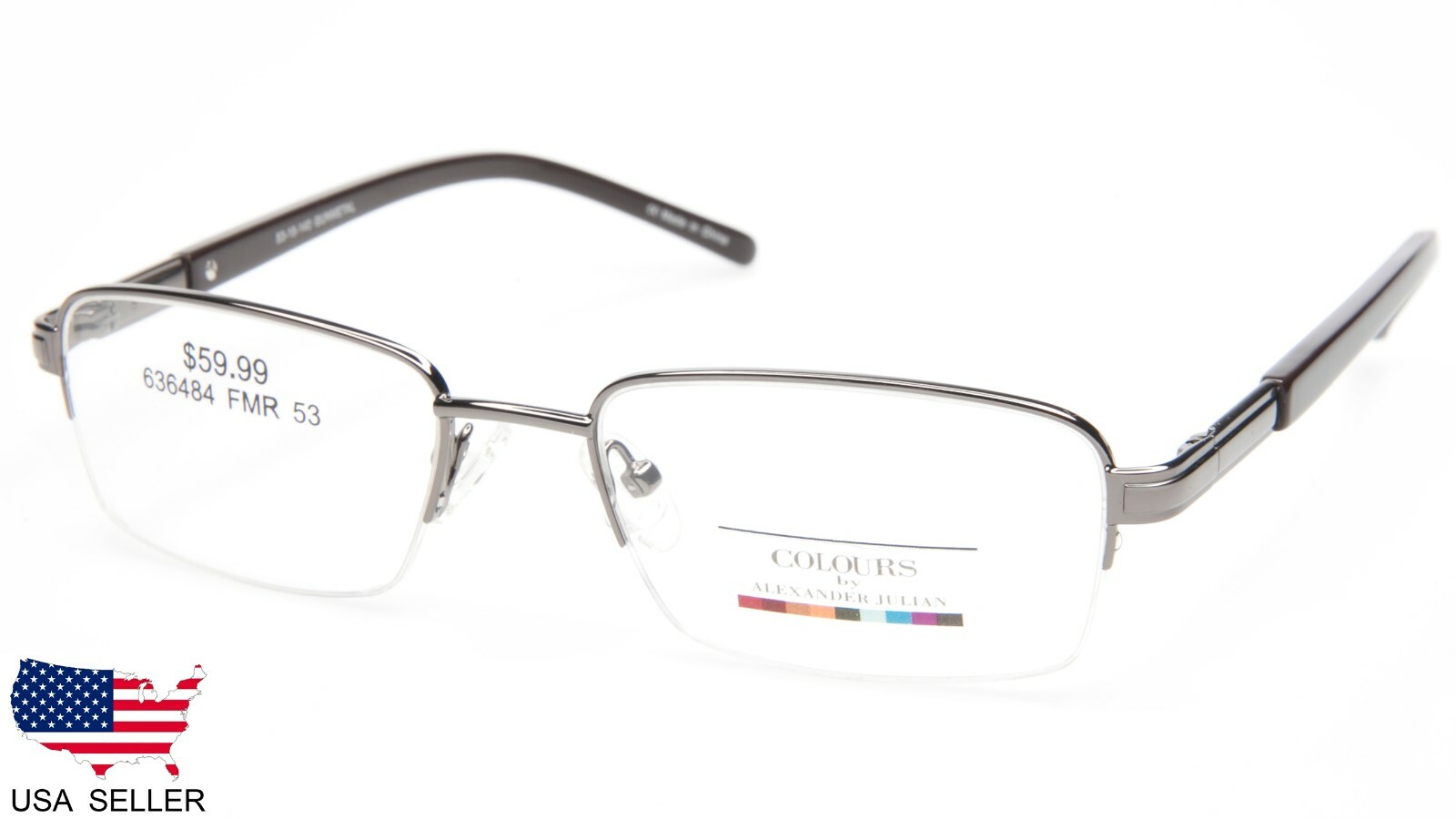 NEW COLOURS by ALEXANDER JULIAN VELVET GUNMETAL EYEGLASSES