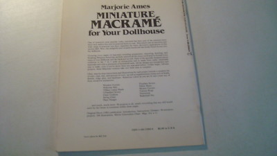 MACRAME Miniatures For Your Dollhouse by Marjorie Ames Rugs Covers Chair Divider