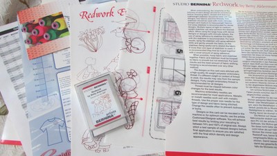 Bernina Artista Deco 300 REDWORK By BETTY ALDERMAN #537 Embroidery Card EXC