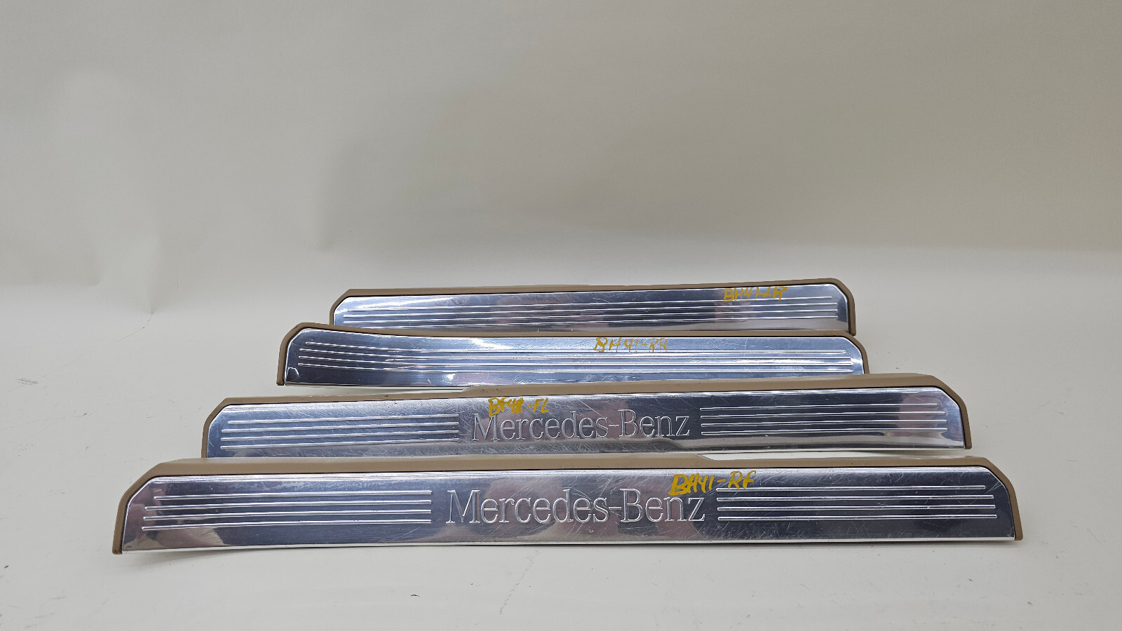 07-13 Mercede W221 S550 S350 S400 Front Rear Door Step Sill Panel Set of 4 OEM