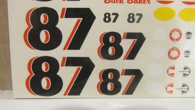 Buck Baker #87 Purolator Nascar Amoco Gas Air Lift Stock Car Model Decals n40
