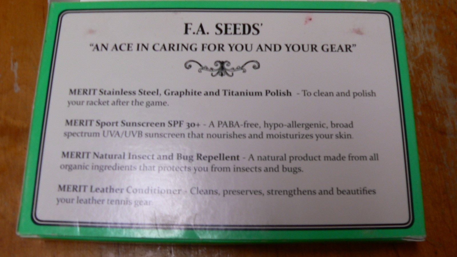 Vintage F. A. Seeds' Tennis Care Kit