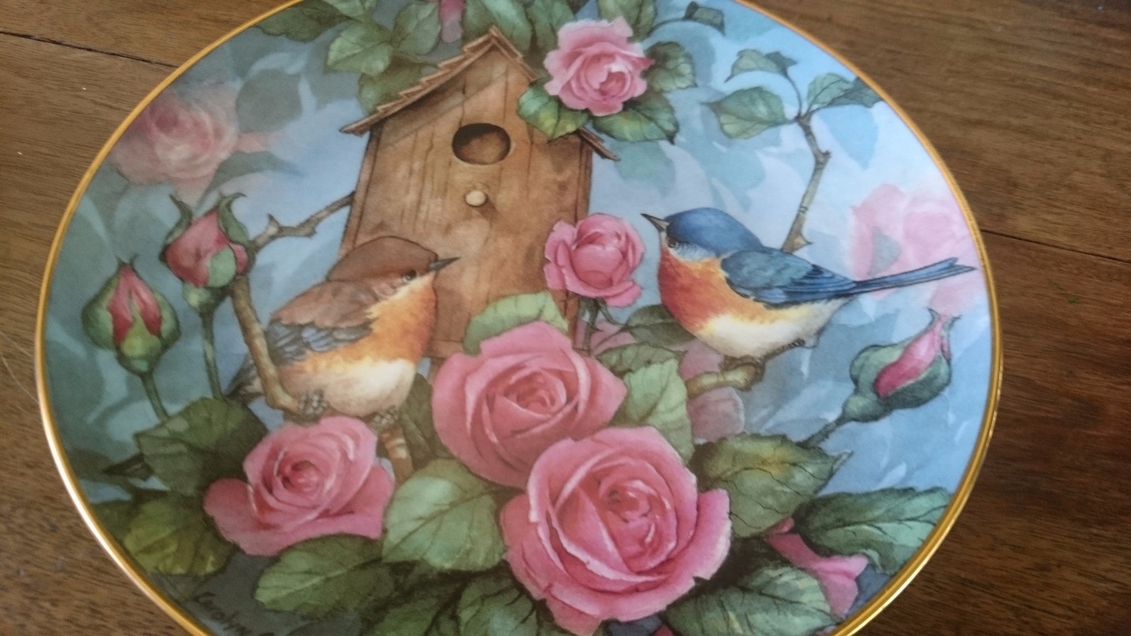 Franklin Mint Royal Doulton Bird Plate-Settling In by Carolyn Shores Wright
