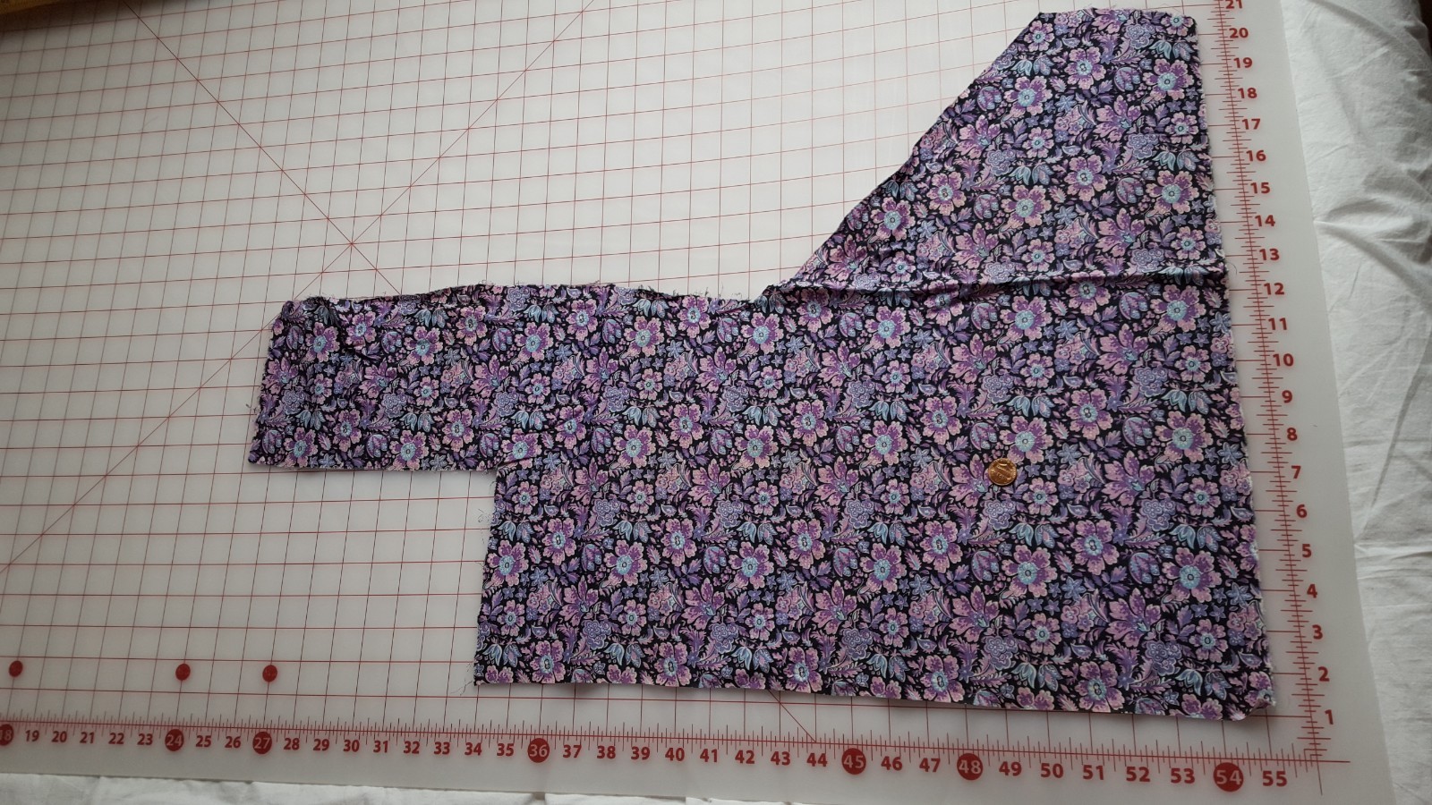 VTG Antique Cotton Fabric 30s Quilt Doll Black Purple Pink Blue Flowers