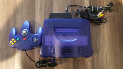 Nintendo 64 N64 Grape Purple NUS-001 Console System Bundle - Tested WORKS