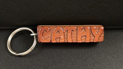Keychain CATHY Personalized Custom Name Fob Wood Key Ring Unique Gift Idea