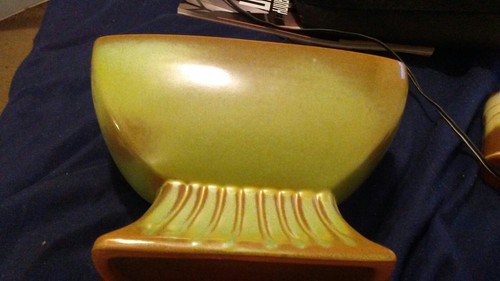 Frankoma pottery  bowl..  17.  Prairie Green planter
