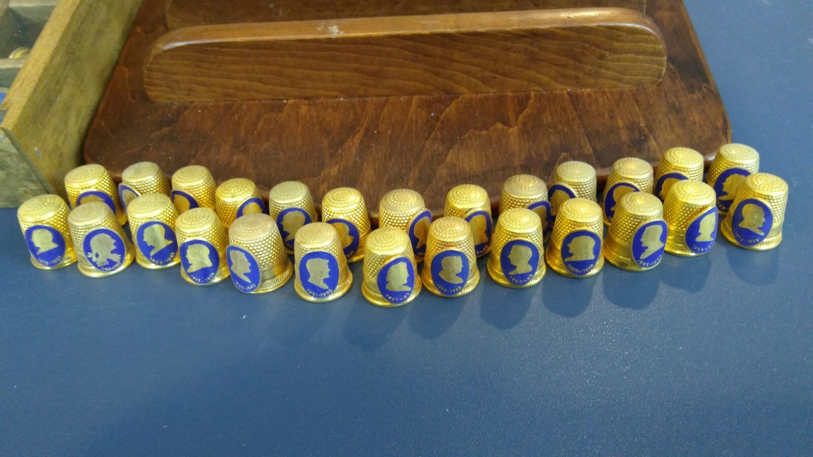 Antique Thimble Collection Complete With (5) Wall Racks and Small Plaque