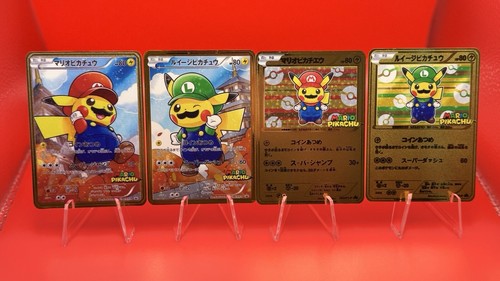 ポケモンカードゲーム Luigi Pikachu&Mario Pikachu 2-piece set Pikachu Cosplay Mario & Luigi Promo Japanese Full Art Proxy