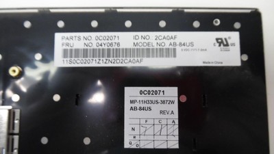 Genuine Black QWERTY Keyboard - Lenovo ThinkPad T430u - 04Y0676