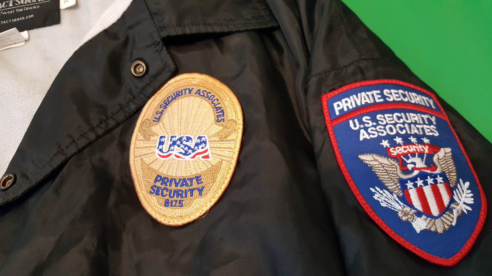 TACT SQUAD  Security Black Windbreaker Jacket MADE USA ~ Men's XL size.