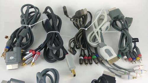 Lot Of 7 XBOX 360 - XBOX  AV Component And Composite Cables.