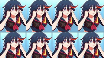 Anime kill la matoi ryuuko collage girls cyan Playmat Game Mat Desk