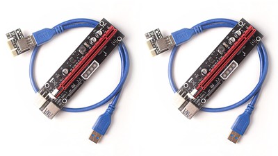 Dracaena 2 Pack PCIE Riser Adapter Card for GPU Crypto Mining16X to 1X 6pin/ ...