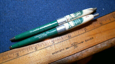 2 1950s Quaker State Frederick MD Automotive ball point advertising pens vintage