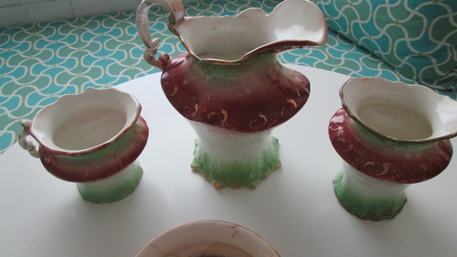 French La Francaise Porcelain Pottery Sugar Creamer Pitcher CUPID Set + one free