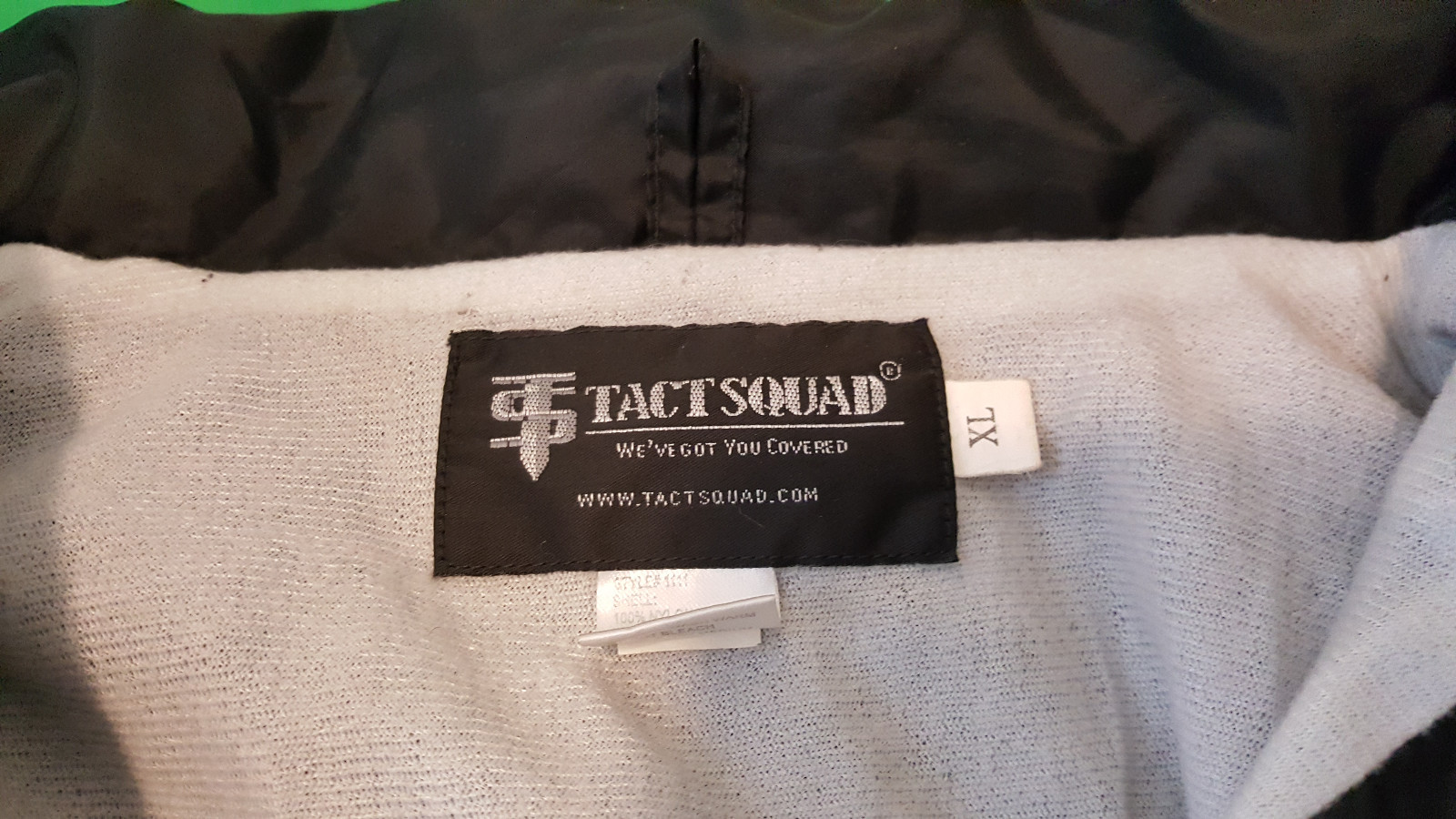 TACT SQUAD  Security Black Windbreaker Jacket MADE USA ~ Men's XL size.