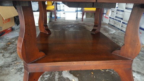 Antique Pedestal Farm Table with leaf