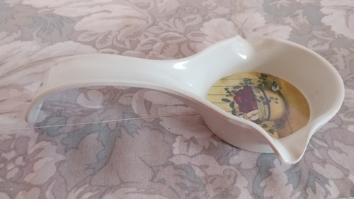 Vtg Range Kleen Melamine 3 in 1 Spoon Rest/ Apple Basket Design