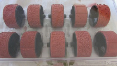 Stampin' Up! Lot of 38 rubber rolling wheel stamps handles edgers, some new