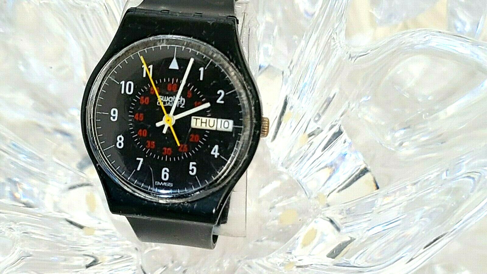 swatch 自動巻 デイト SWATCH STANDARDS 1980s Day/Date Black -Dial Watch (363) | eBay
