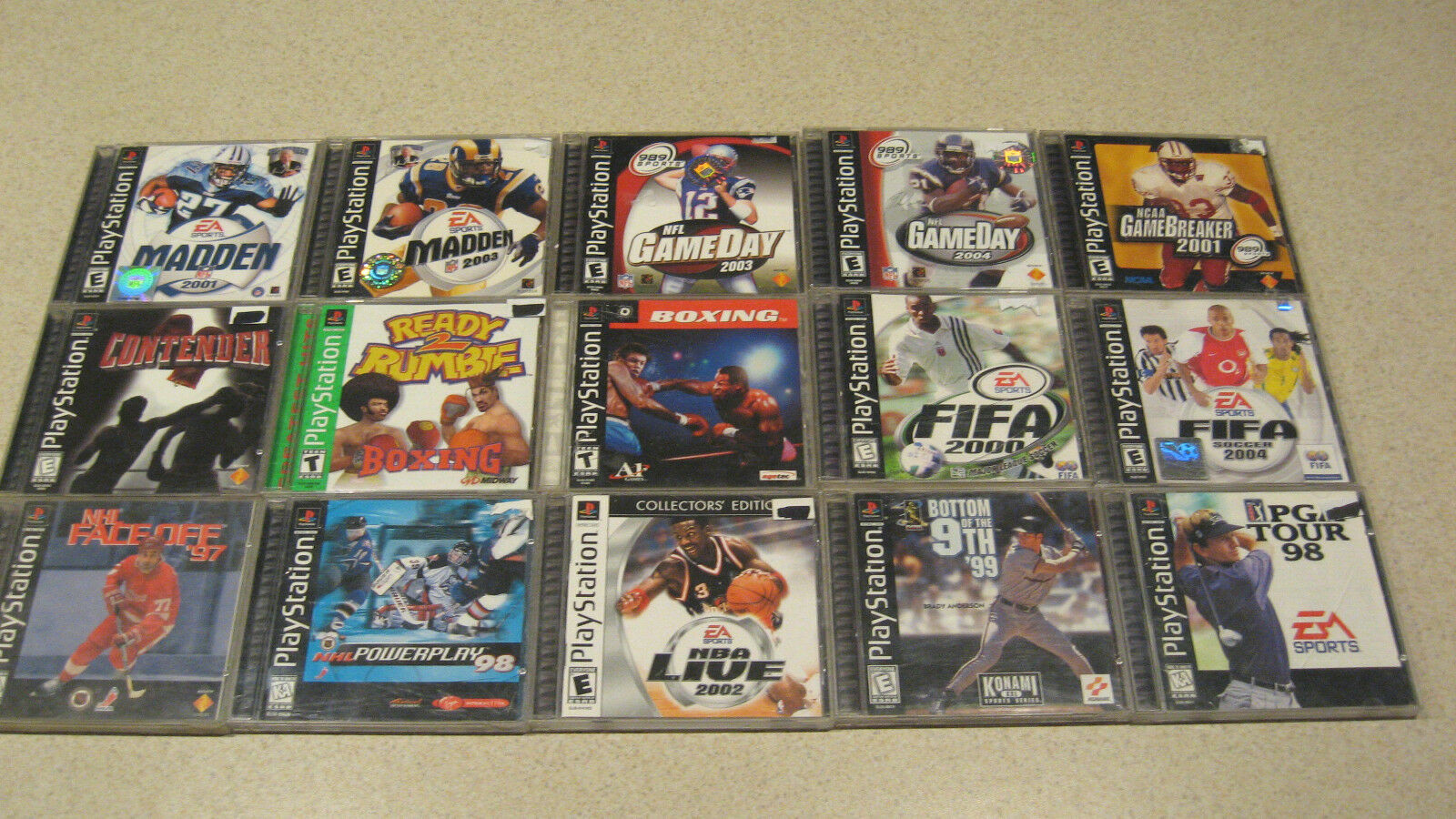 PLAYSTATION 1 SPORTS VIDEO GAMES LOT OF 15 VIDEO GAMES AND CASES