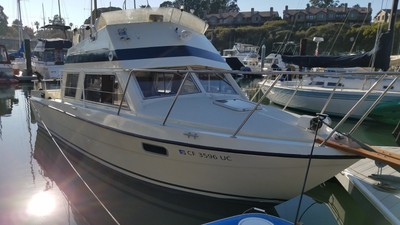 Fairline 28 in the Santa Cruz Harbor.