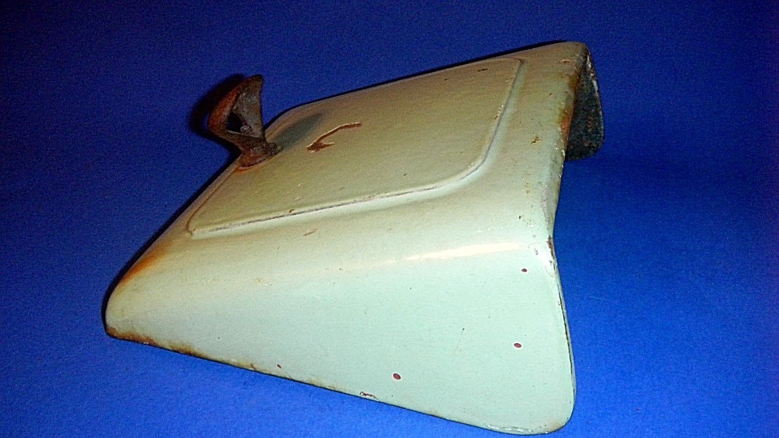 Antique Pale Green Porcelain Cast Iron Stove Door #43E