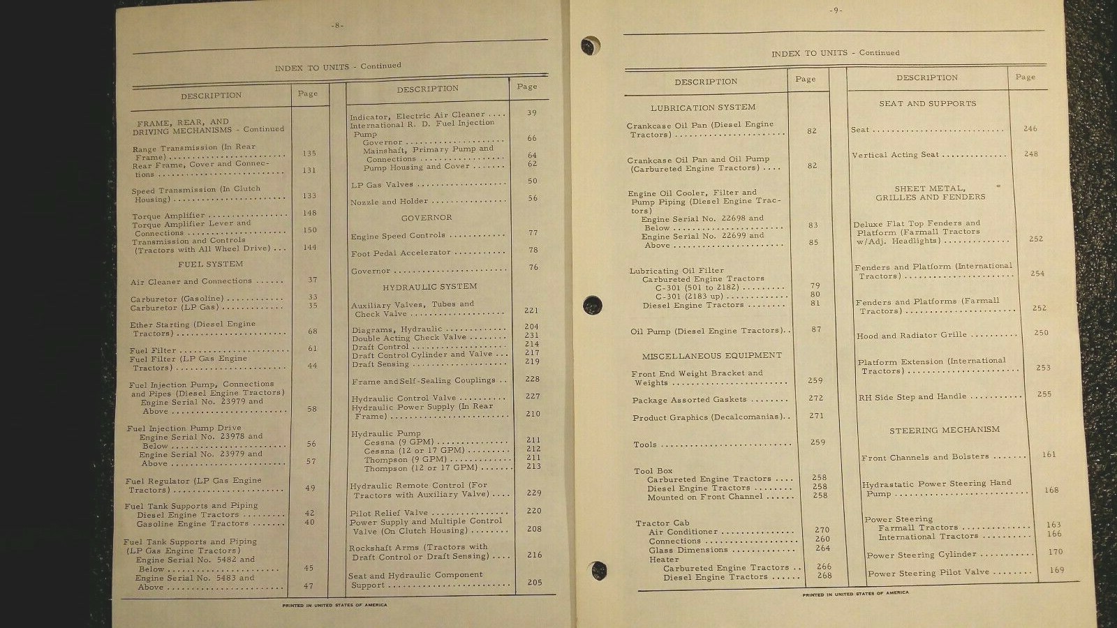 IH ORIGINAL PUBLICATION PARTS MANUAL FOR 806 & 2806 TRACTORS TC100  JULY/1963
