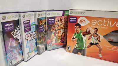 XBOX 360 KINECT BRAND NEW GAME LOT: DANCE CENTRAL2,KINECTIMALS,ACTIVE 2 AND MORE
